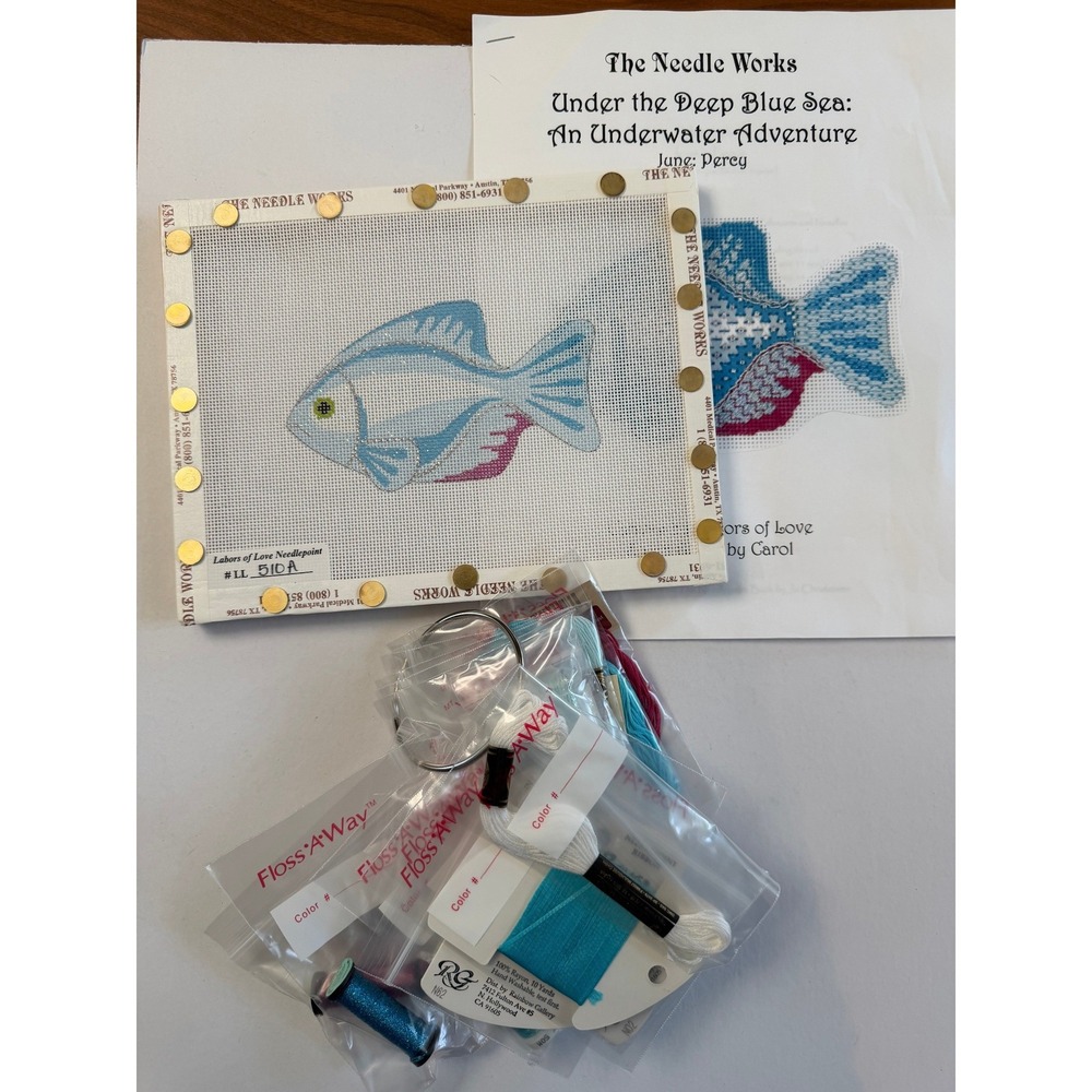 Labors of Love Needlepoint Kit Fish Blue Under the Deep Blue Sea